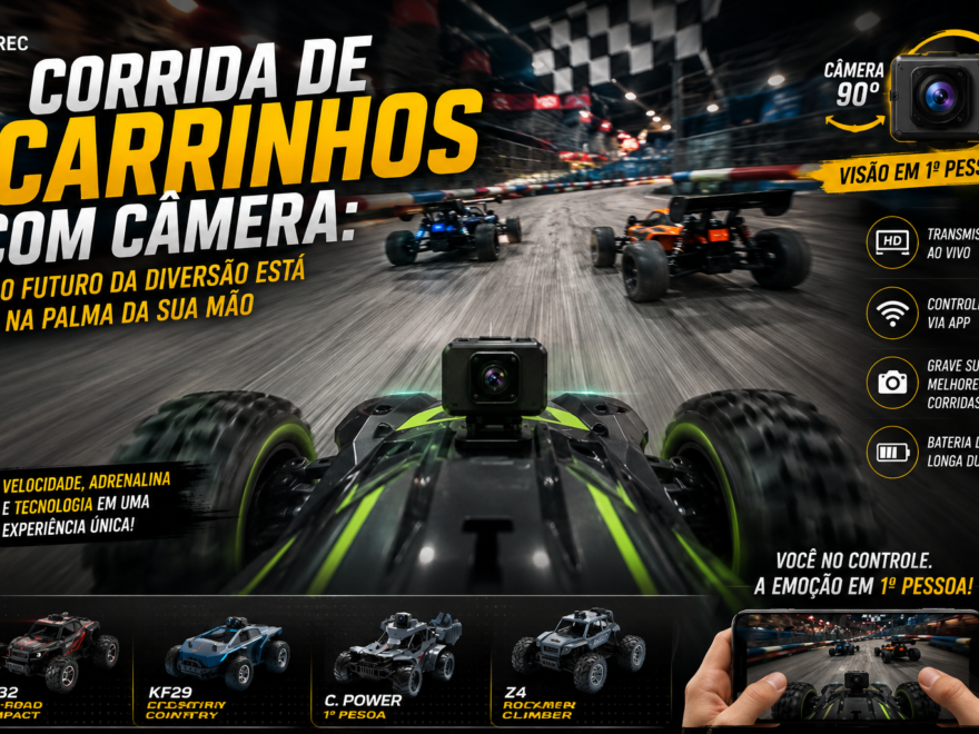 Corrida de Carrinho de controle remoto com câmera