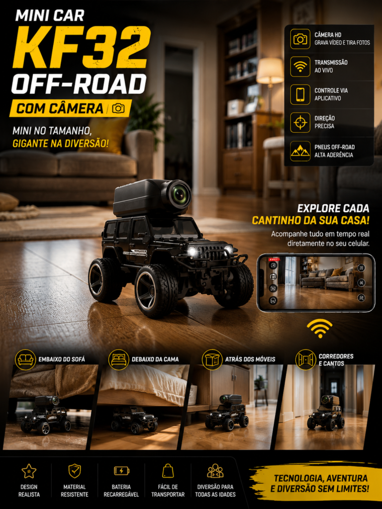 Mini Car KF32 Off-Road com câmera integrada